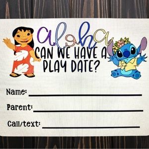 Lilo & Stitch Play date cards